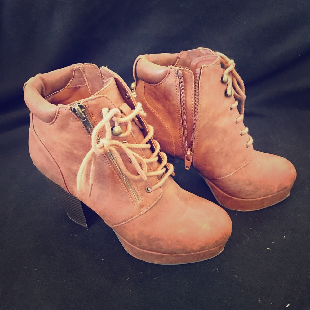Madden Girl Lace Up Heeled Booties